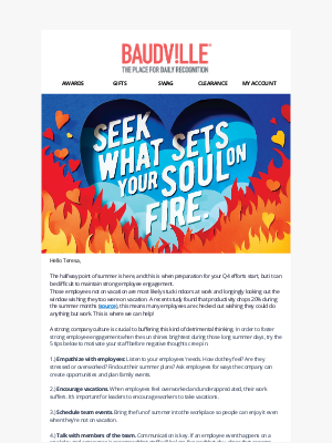 Baudville - Beat the Summer Slump: 5 Ways to Boost Employee Morale