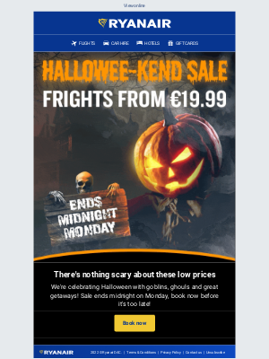 Ryanair - BOO 👻 It's our Hallowee-kend sale