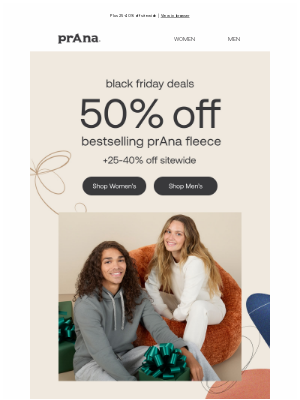 prAna - NEW Black Friday Deals: 50% Off