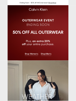 Up to 50% off All Outerwear