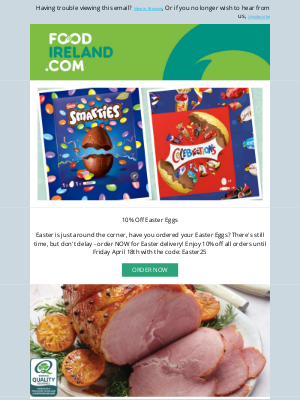 Food Ireland - Get 10% off Easter Eggs Today!