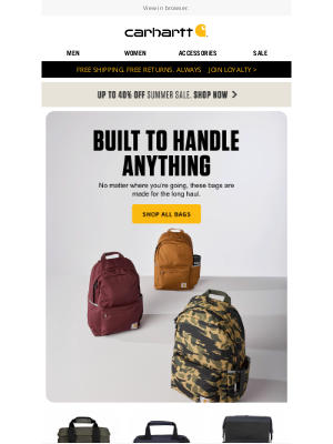 Carhartt - Bags packed with performance
