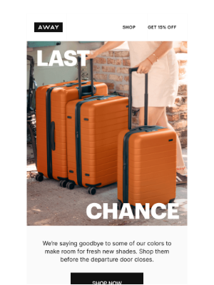 Away - Last chance: these colors are departing soon