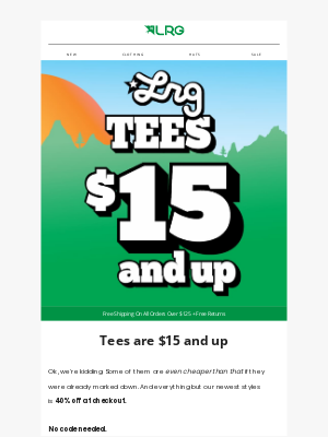 Lifted Research Group - $15 & up LRG Tees