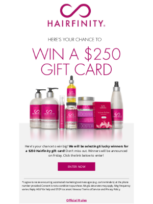 Hairfinity - Our weekly $250 gift card giveaway is ON🙌