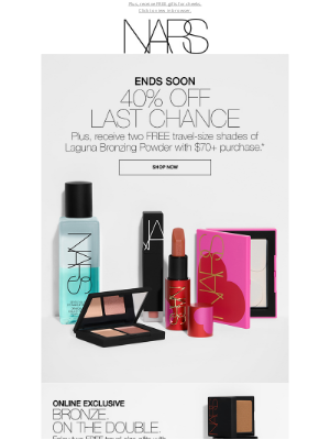 NARS Cosmetics - Last chance: Stock up and save on beauty byes at 40% off.