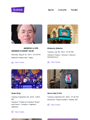 Your event lineup: 全本音樂劇《日落大道》ANDREW LLOYD WEBBER‘S SUNSET BLVD.
