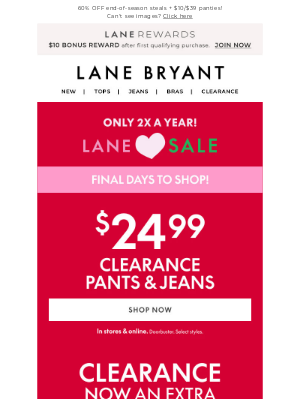 Lane Bryant - LANE ❤️ SALE! $24.99 clearance pants + MORE 60% OFF!