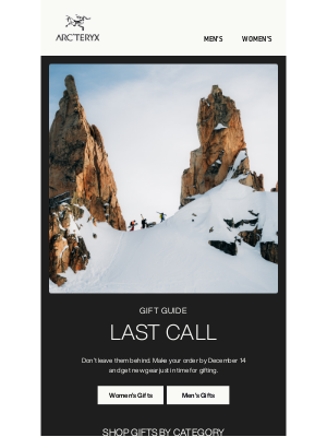 Arc’teryx - Last Call For Gifts