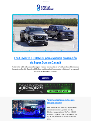 Cluster Industrial (Mexico) - ¡Expansión épica de Ford en Canadá! 🚗💼 Invierte 3,000 MDD para Super Duty 🔧