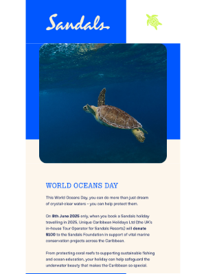 Sandals Resorts - Book a Holiday to the Caribbean Today and Help Protect Our Ocean 🌊