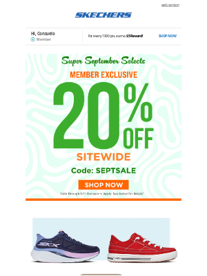 SKECHERS - Your Chance to Save on September Selects