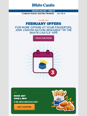 White Castle - Aleta judye, Save With February's Coupons!