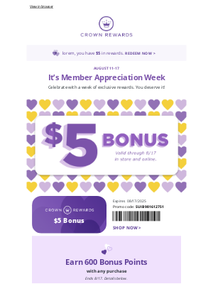 Hallmark - $5 + Member Appreciation starts today!
