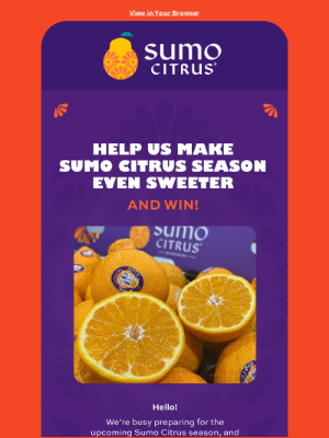 🙌🏻 Share your thoughts—win FREE Sumo Citrus!