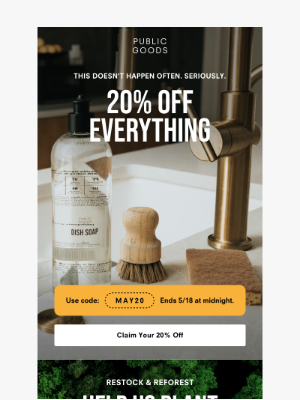 Public Goods - 20% Off Everything Starts Now!