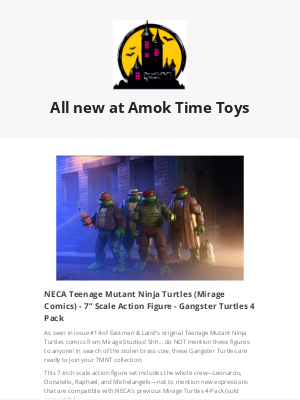 Amok Time Toys - New TMNT Gangsters, Pee-Wee Herman and TCM