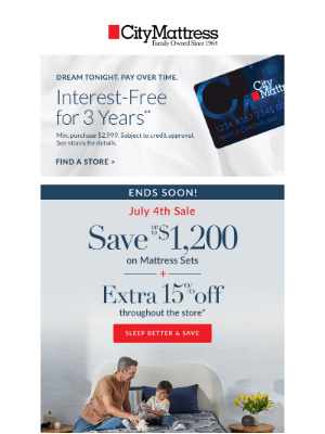 City Mattress - Hurry, last weekend for July 4th savings