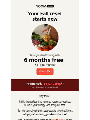 Noom - Reset this fall with 6 months free 🍂