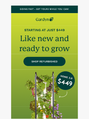 Gardyn - Going Fast: Fewer Than 40 Refurbished Units Remaining 🥗