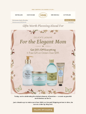 Sabon NYC - Discover Elegant Gifts for Her 20% Off Sitewide 🌸