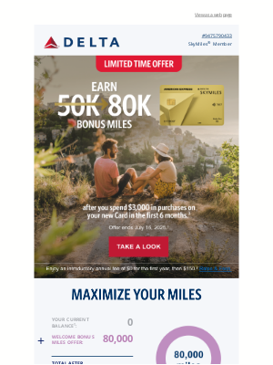 Delta Air Lines - Charles, Unlock Your 80K Bonus Miles Limited Time Offer