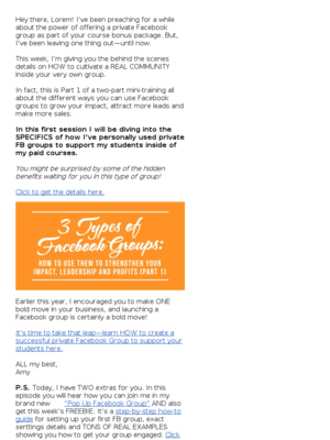 Amy Porterfield - The Right Way to Add a Private Facebook Group to Boost Your Course Offer