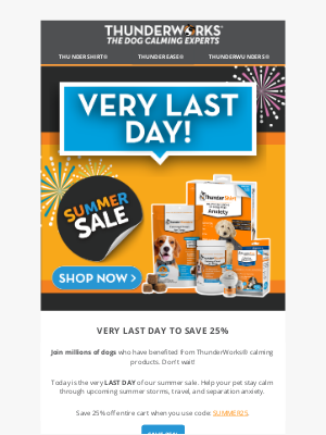 ThunderWorks Inc - 📢 LAST DAY to save 25% off entire cart