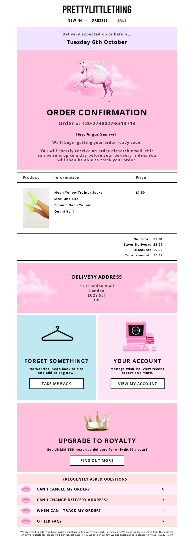 PrettyLittleThing (United Kingdom) - Your order confirmation (#120-2748027-8313713)