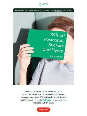 MOO - 💌 30% off Postcards, Stickers + Flyers.