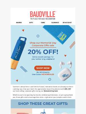 Baudville - Get Ready for Memorial Day Deals! 🎉