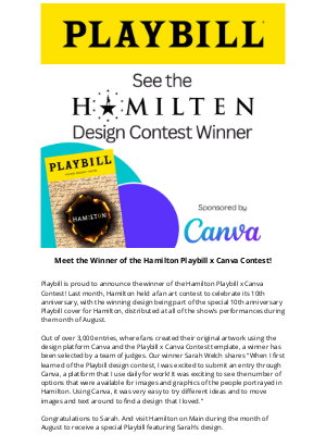 Playbill - Meet the Winner of the Hamilton Playbill x Canva Contest!