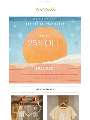 Terrain - CAN'T MISS! Up to 25% OFF garden, furniture, decor