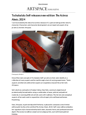 Artspace - Tschabalala Self on the story behind her new edition The Actress Alexis