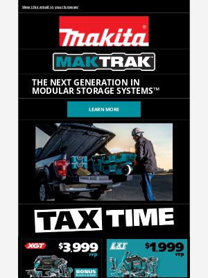 Makita (AU) - New Gear, Big Deductions - Grab your MakTrak & Tax Time deals!