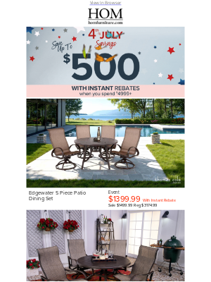 HOM Furniture - Explosive Patio Savings! 🦋