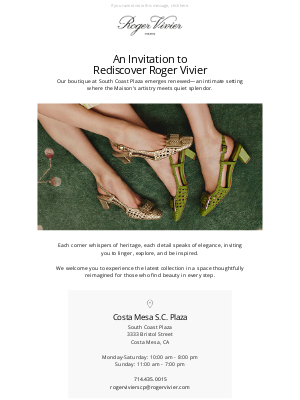 Roger Vivier Paris - A New Chapter at Roger Vivier Costa Mesa | Now Open