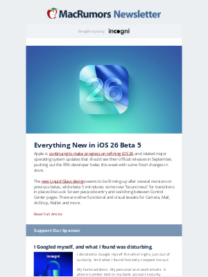 MacRumors - iOS 26 Beta 5, Apple Watch Ultra 3 Rumors, and More