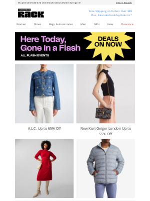 Nordstrom Rack - A.L.C. Up to 65% Off | New Kurt Geiger London Up to 55% Off | Calvin Klein Up to 65% Off | And More!