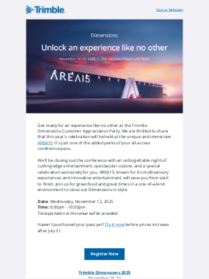 Trimble - You're invited—close out Dimensions in style at AREA15