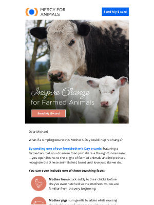 Mercy For Animals - Michael, Celebrate Mother's Day and Help Farmed Animals