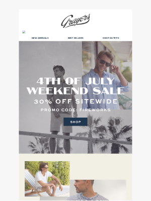 Grayers - Your Summer Uniform? It’s 30% Off.