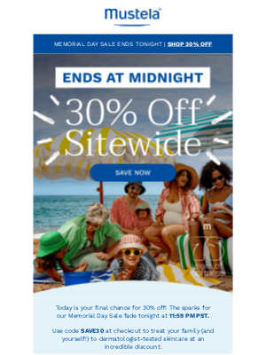 Mustela - 30% off sitewide savings fade at midnight 🧯