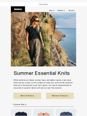 Finisterre - NEW Summer Knits You Can Count On