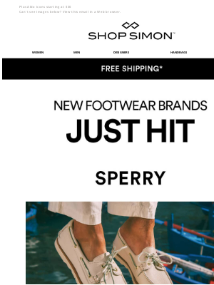 Simon Property Group - Sperry Just Landed | Starting at $50