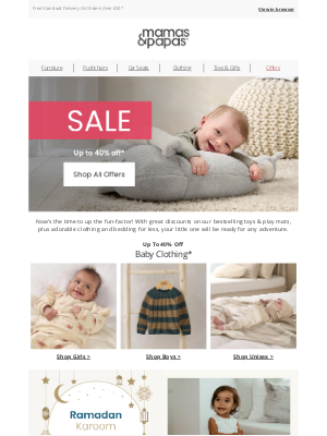 Mamas & Papas (United Kingdom) - SAVE on Clothing, Bedding & Toys