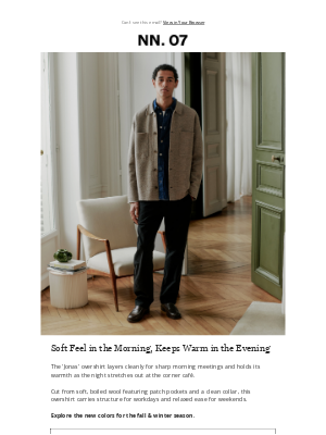 NN07 - 'Jonas' Overshirt in Boiled Wool