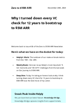 Groove - Zero to $10M ARR: Why I turned down every VC check for 12 years to bootstrap to $5M ARR