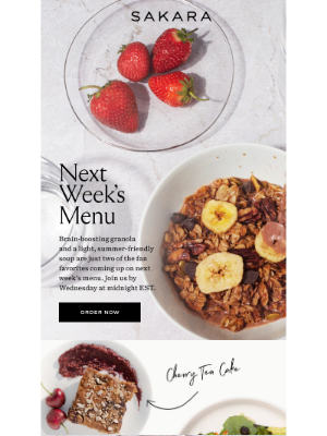 Sakara Life - Next Week’s Menu