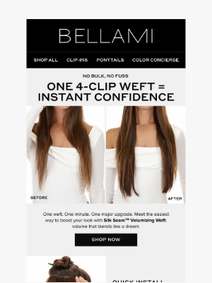 BELLAMI Hair - More Volume, Less Effort—Meet the 4-Clip Fix